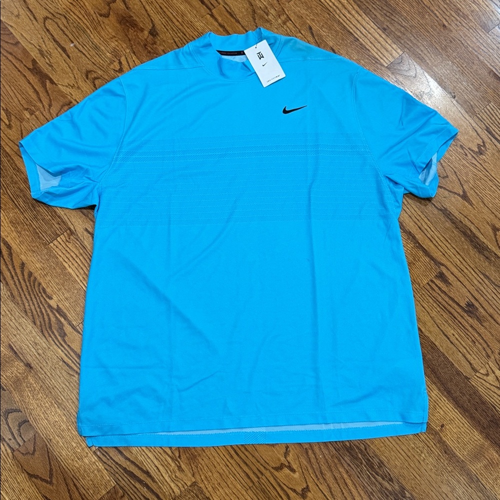 Nike Men's Golf Vibrant Blue Short Sleeve Tee-Tiger Woods